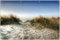 Wallario Outdoor-Poster für Garten oder Balkon Weg durch die Dünen zum Strand am Meer, Motivbanner Größe: ca. 100 x 150 cm, Outdoor-Bild