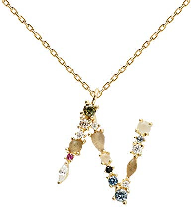 PDPAOLA - Buchstabe N Halskette - 925er Sterlingsilber 18k Vergoldung - Damenschmuck