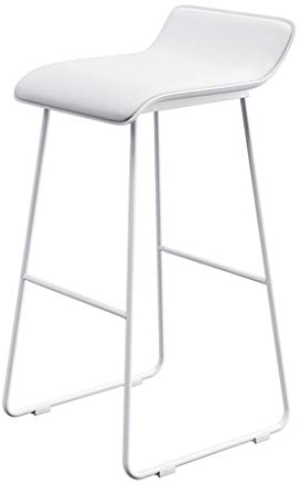 LWG - Barhocker Nordic Bar Stuhl Freizeit Heim Hocker Eisen Kunst Kreative Esszimmerstuhl Weiß mit Fußstütze Einfache Moderne Restaurant Pub Zähler Cafe Sitz Hohe 65/70/75 cm