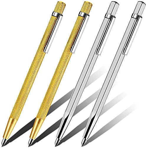 Puntas de carburo de tungsteno, grabador de aluminio para vidrio, cerámica, hoja de metal, paquete de 4