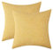 LinTimes 2er Pack Leinenoptik Home Dekorative Kissenbezug Kissenhülle Leinen Kissenbezug Sofakissen für Sofa Schlafzimmer mit Reißverschlüsse 40x40 cm,Gelb
