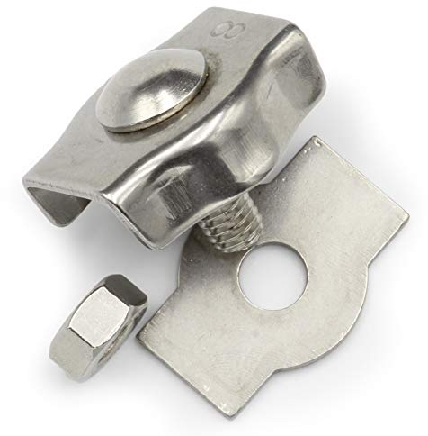 2 Stück SIMPLEX Drahtseilklemme M8 x 8 mm - Edelstahl V4A - (Größe und Menge wählbar!) - Klemme für Drahtseil Seilklemme Kabelklemme Drahtseil Klemme I DIOS24®