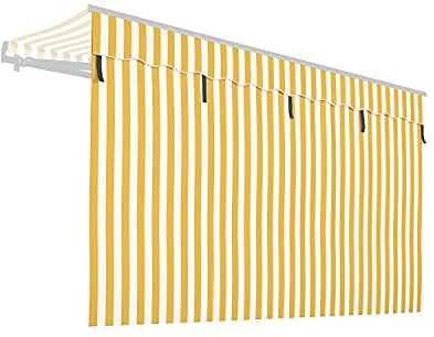 empasa Markisen Volant Markisenstoff Markisen-Zubehör Sonnenschutz Sichtschutz für unsere Gelenkarmmarkisen 'Start' und 'Start Plus', Farbe:gelb/weiß gestreift, Größe:350 cm