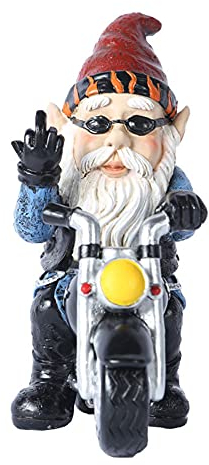 Kabxhueo Lustig Gartenzwerg Gartenzwerg Motorrad Zwerge für den Garten, Zwerg Gartenfiguren aus Kunstharz Gartenwichtel, Gartendeko Zwerg, Dekoration für die Terasse, Deko für den Balkon