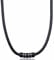 David Galvani Herren-Kette mit Bead-Anhänger aus Edelstahl, Halskette für Herren, Edelstahl, Kugel, Lederkette,Leder geflochten … (Schwarz, 55)