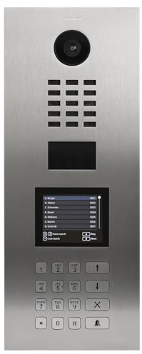 DoorBird D21DKV IP Video Türstation für bis zu 500 Wohn-/Gewerbeeinheiten | Video-Türsprechanlage mit Keypad, Display, RFID, HD-Video, in Edelstahl V4A