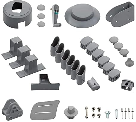 paramondo Ersatzteil-Set für parapenda Plus Sonnenschirme Gartenschirme, Rechteckig, 4 x 3 m, 29-teilig, mit Ersatzkurbel, Silber
