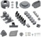 paramondo Ersatzteil-Set für parapenda Plus Sonnenschirme Gartenschirme, Rechteckig, 4 x 3 m, 29-teilig, mit Ersatzkurbel, Silber