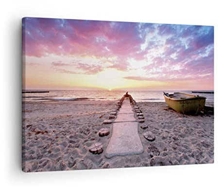 ARTTOR Bilder auf Leinwand 70x50cm Wandbild Landschaften Maritim - 5064