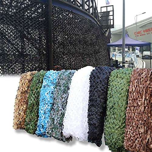 AMXFS 2023 verdickt Tarnnetz Sonnensegel Camouflage Net 2x10m - Schwarze Tarnung Sonnenschutznetze Partydekoration Tarnung Sonnenschutz Net Sichtschutz Autoplanen Woodland Armee