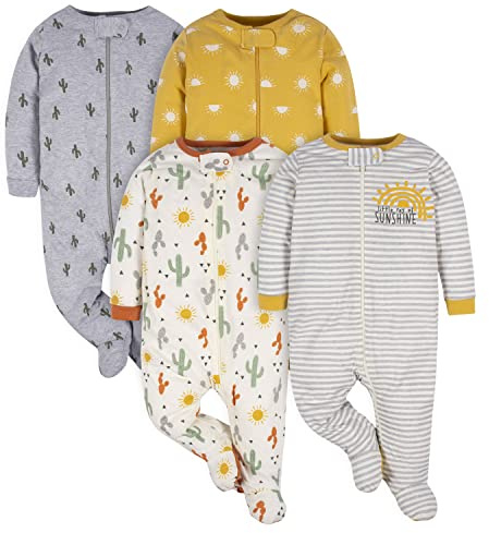 Gerber 4 Pack Sleep 'N Play Footie Bebé y niños pequeños durmiendo Bebé-Niñas (Pack de 4)