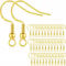 100Pcs Gold Earring Hooks Plated Copper Ear Wires Fish Hook Earring with Spring Ball for DIY Jewelry Customize Making (Gold)