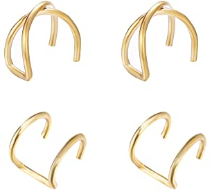 FFWTPY Geometrische Ohrmanschetten Minimalistische Draht Ohrklemmen Knorpel Ohrringe Schmuck Damen Accessoires