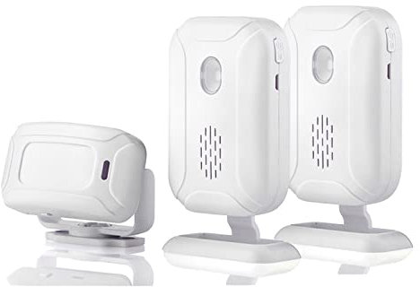 Motion Sensor Doorbell for Business Entry, Store Welcome Buzzer Monitor, Outdoor Door Chime Kit: Infrared Motion Sensor Detector for Elderly Caregiver Reminder - LED Indicators