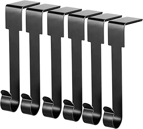 Guojanfon Weihnachtsstrumpfhalter, Metall-Kaminhaken, Aufhänger, rutschfeste Weihnachtsstrumpf-Haken für Kamin, Kaminsims, Weihnachtsfeier, Dekoration (6 Stück, schwarz)