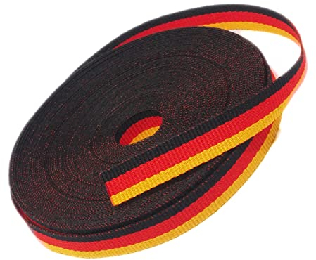 Deutschland-Flagge Stoffband 10 m. x 1cm.