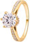 Epinki Echt Gold Schmuck Ring 18 Karat 750 Gold, Ewigkeitsring Memoirering Eheringe mit Moissanit 1ct, Rundschliff, 18K Gold Verlobungsring Solitärring Partnerringe für Damen, Gold, Gr.49