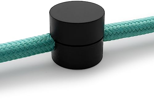 Amarcords - 5 descentralizadores de techo o pared para lámparas y suspensiones. Gancho de pared prensaestopas con ajuste de cable visible - Descentralizador de cable eléctrico NEGRO