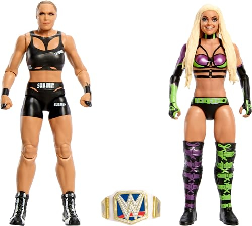 Mattel WWE Championship Showdown 2-Pack Action Figures & Accessory, Series #16 Ronda ROusey vs Liv Morgan Collectible Set, 15,2 cm