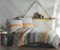 ZIRVEHOME Bettwäsche 200x220 cm. 3 teilig Set,Bunt, Baumwolle Bettbezug gestreift, Duko V1