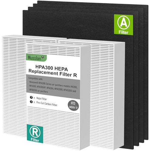 HPA300 HEPA-Filter Ersatz kompatibel mit Honeywell Luftreiniger HPA300 Serie, HPA300, HPA304, HPA8350, HPA300VP, HPA3300b, HPA5300, 3 H13 True HEPA Filter R und 4 Aktivkohlefilter A
