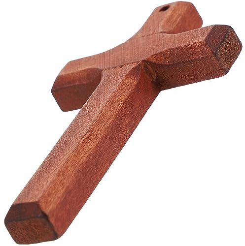 SAFIGLE 5st Halskette, Armband, Schmuckherstellung Schlüsselanhänger Christliche Kreuzanhänger Diy Holzkreuz Holzkreuze Zum Basteln Segenskreuz-anhänger Massivholz Anhänger Aus Holz
