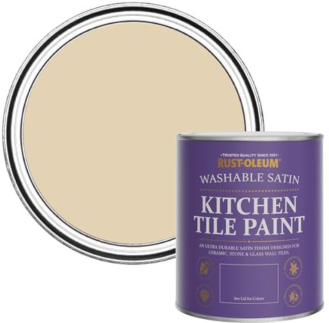 Rust-Oleum Beige water resistant Kitchen Tile Paint in Satin Finish - Sandhaven 750ml