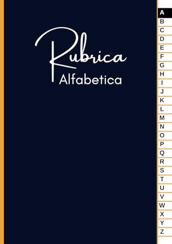 Rubrica Alfabetica: Quaderno A5 con 4 pagine per ogni lettera 104 pagine.