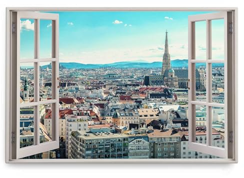 Paul Sinus Wandbild 120x80cm Fensterbild Wien Österreich Kathedrale Altstadt Horizont