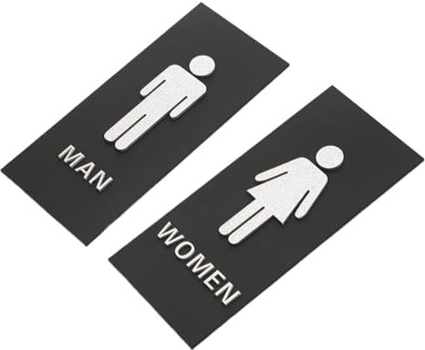 Targa for toilette, Cartello for toilette unisex for uomini e donne, 3D for donne e uomini Cartelli for l'identificazione del bagno, Cartello for WC, Segnaletica for porta del bagno, Cartello for bagn