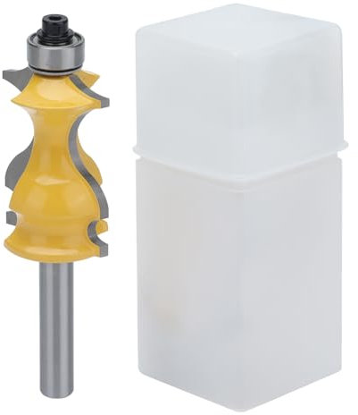 ANKROYU Architectural Molding Router Bit, Round-Over Cut, 8mm Shank, 28mm Cutting Diameter, 2 Flutes, Alloy Material
