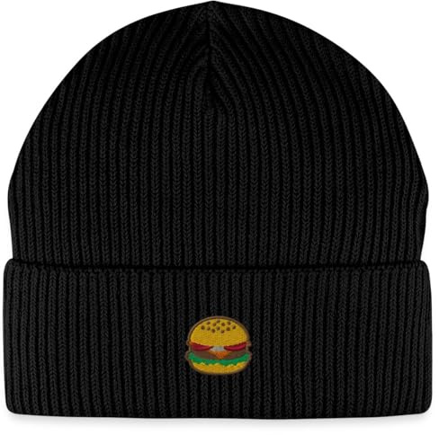 Spreadshirt Burger Bestickt Fisherman Beanie Bio Mütze