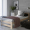 Holzbett 100x200 cm mit Lattenrost Modern Bett Bed Kiefer Massiv Bettgestell Einzelbett Massivholzbett Klassisch | Komfortabel & Langlebig | Skandinavisch Boho Landhaus Kopfteil mittel natur