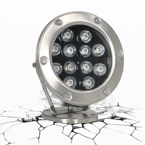 Foco subacuático RGB para estanque - Luz LED sumergible para fuente - Luz LED subacuática para piscina, luces sumergibles para piscina que cambian de color de acero inoxidable a prueba de agua IP68 c