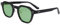 COASION Retro Polarised Sunglasses for Women Men Square Vintage Sunglasses Trendy Points Womens Sunglasses UV400 Protection(Glossy Black Frame- Green Lens)