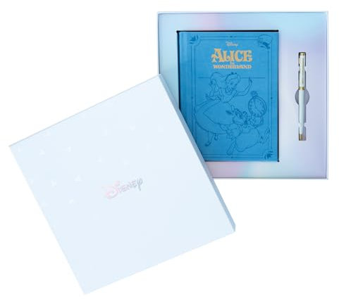 Grupo Erik Premium Set Notizbuch mit Stift Disney Alice im Wunderland Notizbuch A5 Dotted - Notizbuch Klein - Reisetagebuch zum selberschreiben - Bullet Journal Dotted A5 Tagebuch Mädchen und Jungen