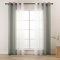 L.Z.E Vorhänge Gardine mit Farbverlauf Vorhang Grau Weiß für Wohnzimmer Kinder Mädchen Schlafzimmer Fenster Transparent mit Ösen 2er Set Voile Gardinen Schal 140 x 225 cm Lang (LZE2220E-GR225)