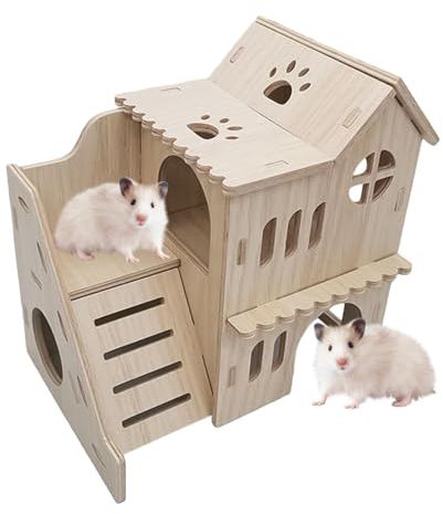 Hamster-Labyrinthhaus, Burg für Meerschweinchen - Doppeldecker-Hamsterkäfig-Zubehör,Vergrößertes Hamsterhaus und Lebensraum aus für Rennmäuse