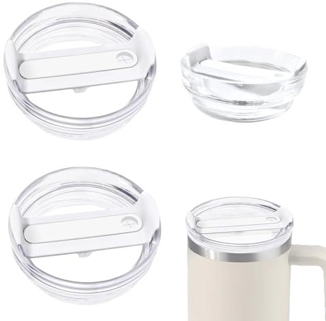 Yamobi 2 Stück Auslaufsichere Ersatzdeckel, Transparent, für Tumbler, Spritzwassergeschützte und Isolierte Becherdeckel, Ersatzdeckel für Reisebecher