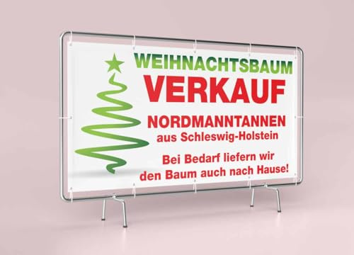 Banner Werbebanner Bauzaunbanner 340 cm x 173 cm WEIHNACHTSBAUM VERKAUF 8 Werbung