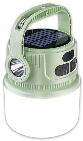 Xvilmaun Linterna LED recargable para camping, linterna portátil LED para camping, linterna de camping portátil LED, recargable solar, impermeable, accesorios para exteriores, luz ligera para camping