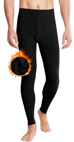 Lange Unterhosen Herren,Double-Sided Fleece Thermohose Herren Thermounterwäsche Thermounterhose Lang Skiunterwäsche Unterhosen Männer Lang Thermo Hose für Winter (4XL)