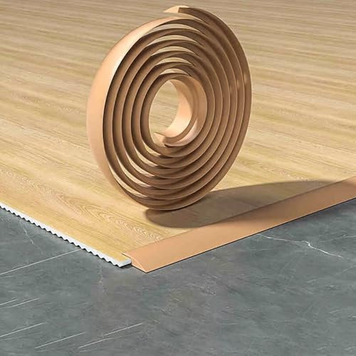 YHDMDQ PVC Türschwellen Leiste, 1M Übergangsschiene Selbstklebend, Höhenausgleich 5mm Abdeckleiste Für Zum Verbinden Von Bodenlücken(Light Brown,W 30mm)