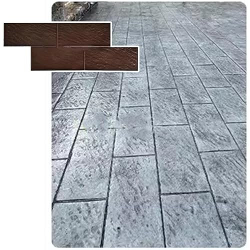 Rick Muster Betonabdruck Stempel Pflaster Garten Hof Dekorative Zement Stempel Druck Matten Gestreifte Stein Haut Textur Betonform 150 × 60 cm (Farbe: Dunkle Textur) (Helle Textur Einheitsgröße)
