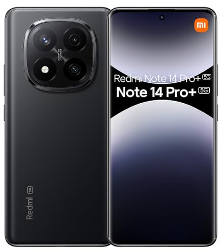 Xiaomi Redmi Note 14 Pro+ 5G Smartphone 8+256GB 200MP AI Camera All-Star Durability Snapdragon® 7s Gen 3 1.5K 120Hz Eye-Care Display 5110mAh Battery with NFC Without Charge (Negro)