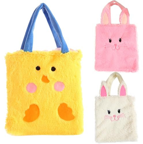 XineYuor 3PCS Cesti Pasquali,Cestino Pasqua Bambini,Cesto Regali per Pasqua,Sacchetti Regalo Pasquali,Sacchetti Pasquali da Riempire,Cestino Pasquale in Feltro da Riempire
