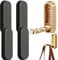 4pcs Foldable Wall Hooks for Hanging, Folding Hooks Wall Mount of Zinc Alloy, Heavy Duty Gold Foldable Wall Hook for Bathroom Kitchen, Flip Down Hook for Walls Hanging Coat, Bag, Towel, Key (Black)