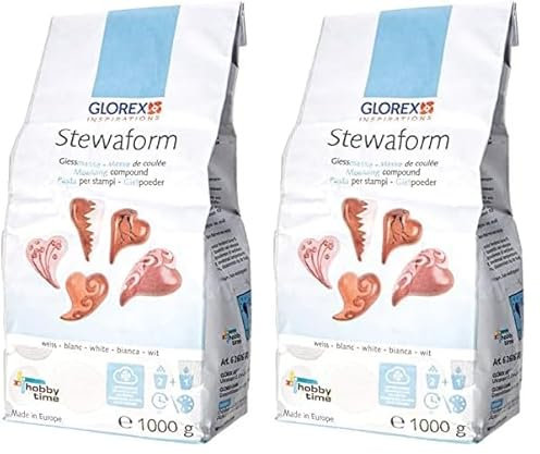 GLOREX 6 2606 500 - Stewaform Gießmasse, weiß, 1000 g, universell einsetzbar, lufttrocknend, bemalbar (Packung mit 2)