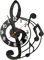 Sharplace Wanduhr Stille Musik Themen Design Acryl Dekorative Uhr Dekor für Kinder Schlafzimmer Wohndekoration Geschenk für Musikliebhaber, Schwarz