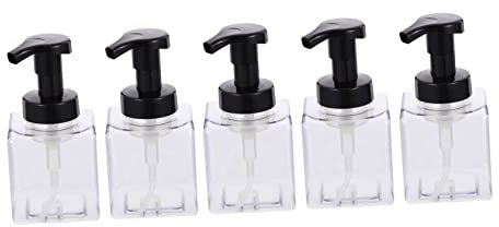 WESIEVYA 5 Botellas De Espuma, 250ml Dispensador De Jabón De Manos Botellas de Espuma, Dispensador De Champú para Encimera, Transparente